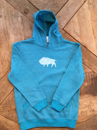 YOUTH GLITTER FRENCH TERRY HOOD TURQUOISE